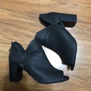 BLACK A.N.A OPEN TOED BOOTIES